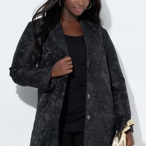 Michel Studio Black Floral Blazer